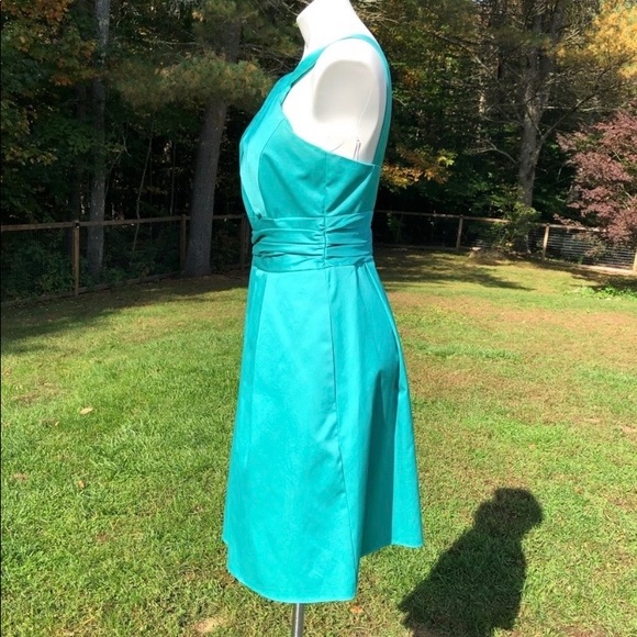 David’s Bridal crossed neck gathered waist pleated lined dress NWT size 8 - Picture 4 of 9